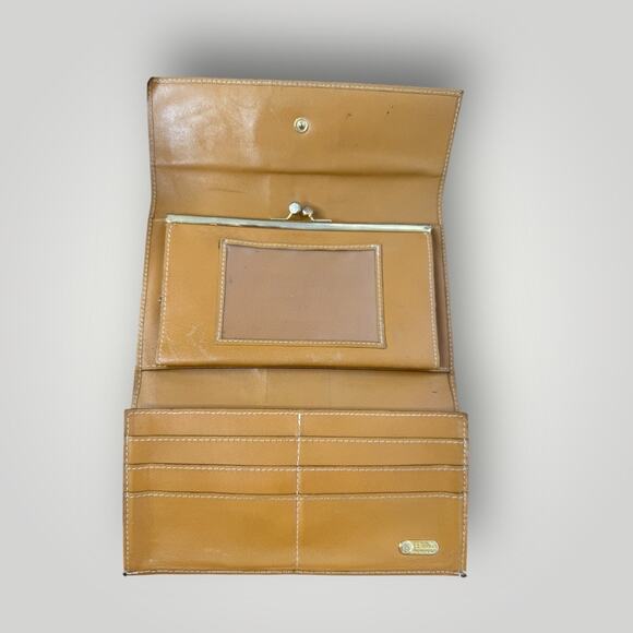 Vintage Fendi Pequin Stripe Canvas & Leather Wallet - Picture 3 of 16